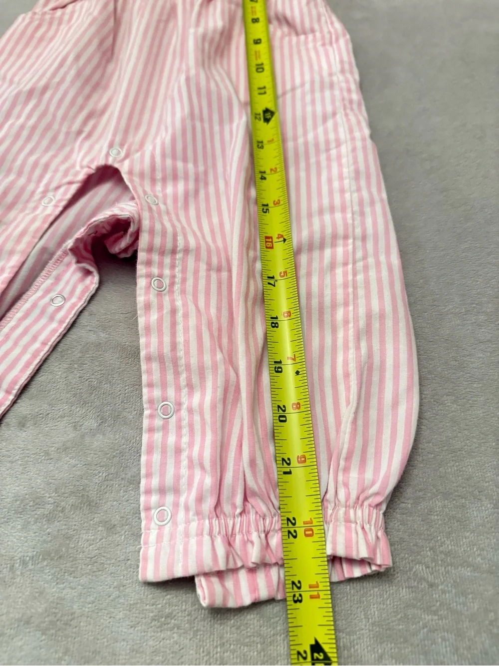 bebe baby Girls Pink White Striped Sleeveless Jumpsuit Romper 18 Months